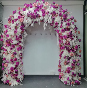 Nouvelle arche florale violette pour <span class=keywords><strong>mariage</strong></span>, arrangement pour activités extérieures, décoration de fond de cérémonie - Product Image 1