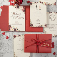 Cartes d'invitation de mariage créatives personnalisées sur mesure avec nœud porte-bonheur pour banquet