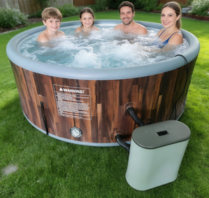 <span class=keywords><strong>Jacuzzi</strong></span> Inflable de Madera para Exterior, Diseño Nuevo, Venta al por Mayor de Fábrica, Spa con Masaje para 2-4 Personas, Bañera de Hidromasaje para Jardín - Product Image 1