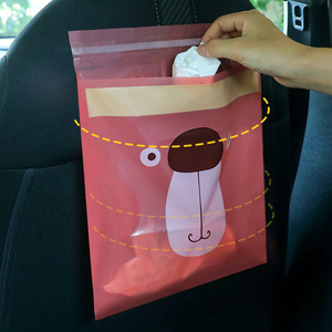 Sac poubelle auto-adhésif portable pour voiture, sac de rangement pliable et scellable épaissi pour le nettoyage de la voiture - Product Image 1