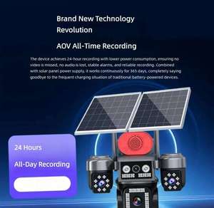 Caméra Dôme Solaire 4K 20MP 4G <span class=keywords><strong>SIM</strong></span> 4 Objectifs AOV Vision Nocturne Couleur Intégrale Capteur CMOS Détection de Mouvement Cloud SD - Product Image 5