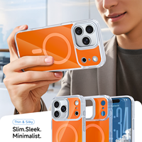 Funda para Teléfono Móvil para iPhone 17 Pro Max, Magnética, Cobertura Total, Mate, Antigolpes, TPU + Acrílico + Material Magnético, Diseño Liso