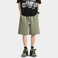Shorts pour hommes de couleur unie, nouvelle collection été, style décontracté américain, tendance, coupe ample, avec cordon de serrage, jambe droite