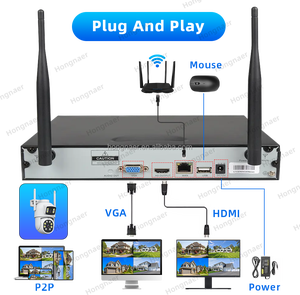 Hongnaer 4MP 6チャンネル2レンズホームIPセキュリティPTZカメラサーベールシステムセットキットEseecloud WiFiワイヤレスNVR <span class=keywords><strong>CCTV</strong></span>カメラシステム - Product Image 4
