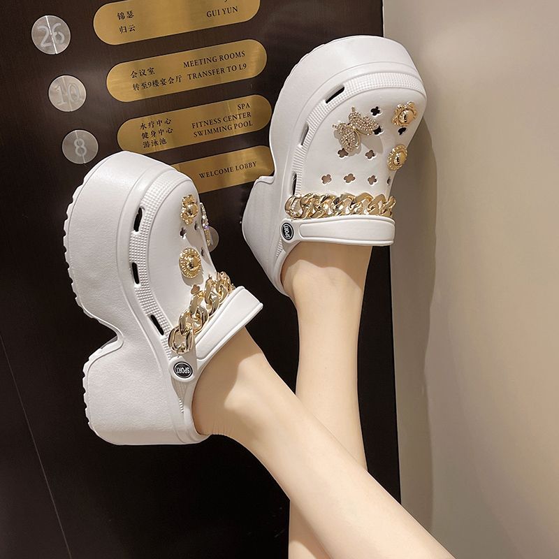 Sandalia Plataforma女性用快適なブリングラインストーン厚い
