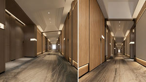 Panneaux muraux en placage de bois haut de gamme pour les chaînes hôtelières et les cinémas 2 travailleurs 2000 ㎡ Installation rapide / Jour, couleur et style personnalisables - Product Image 4