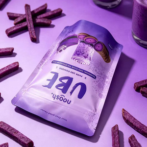 Custom Printed food Grade Pouch Purple Stand Up Zipper Foil <b>Bags</b> For Ube Powder Packaging - Product Image 5