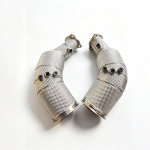 ท่อดาวน์ไปป์สแตนเลสพร้อมแผ่นกันความร้อนสำหรับ Audi RS4 RS5 B9 B9.5 2.9T Turbo Exhaust พร้อม OPF - Product Image 3