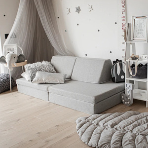 Sofá Educativo para Niños Du Babo, Cojín Grande para Juegos de Bloques de Construcción, Tapete de Escalada Interior, Tapete para Gatear, Gris Claro - Product Image 4