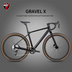 Bicicleta de Gravel GRAVEL-X de Fibra de Carbono, 13 Velocidades, Pedal Ordinario, Cuadro Rígido, Freno de Disco Doble, Ruedas de Aluminio, Bicicleta de Carreras Urbana Todoterreno - Product Image 1