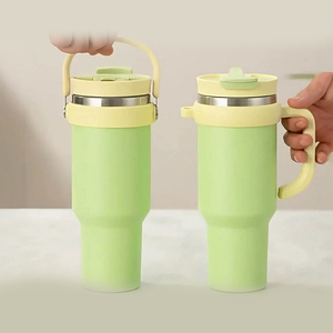 Vaso Térmico Extra Grande de 40 oz, Acero Inoxidable 304, con Asa Ergonómica, Correa de Transporte Extraíble, Pajita, Impresión de Color Personalizada - Product Image 2