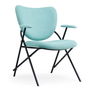 Mediados del siglo Moderno marco de metal rojo tela Oficina hotel ocio Silla <span class=keywords><strong>barcelona</strong></span> con reposabrazos cojín - Product Image 5