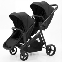 Poussette double pour bébés avec cadre en alliage d'aluminium, design pliable, légère et portable pour les enfants de 3 ans - Idéale pour les voyages