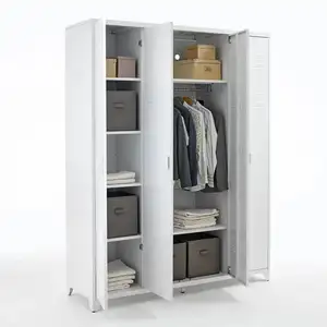 4 cửa thép Locker lưu trữ Closet treo quần áo lưu trữ tủ có thể khóa godrej almirah tủ quần áo