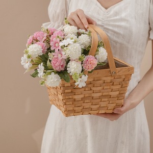 Panier de fleurs artificielles CallaFloral rose et blanc pour mariage et décoration intérieure MW81002 - Product Image 1