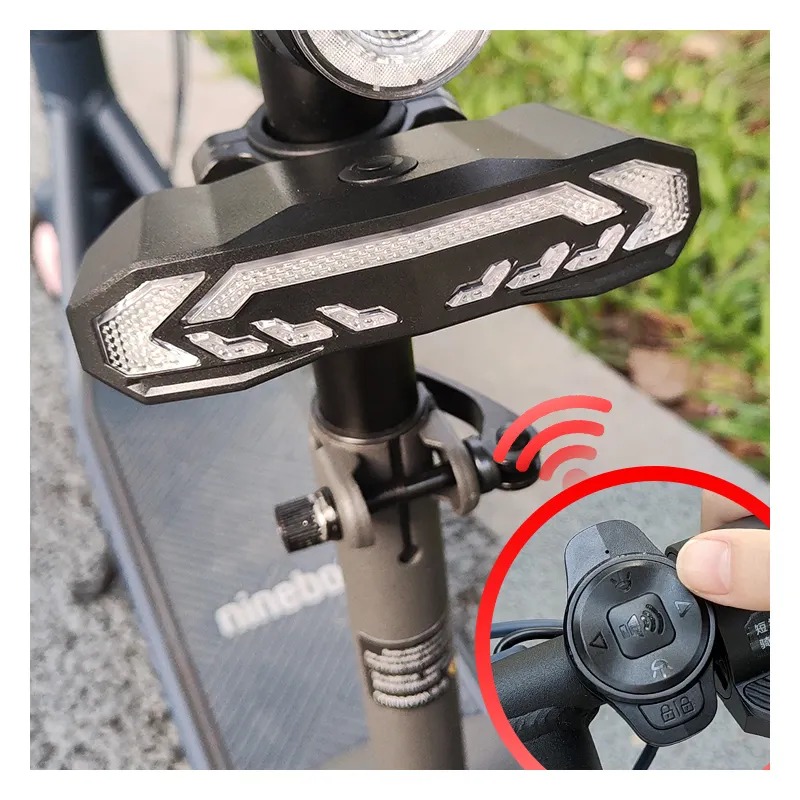 IP 65 Waterproof Bike Tail Light LED Rear Light for Bicycle with Remote PC Material Rechargeable and Battery Power Supply