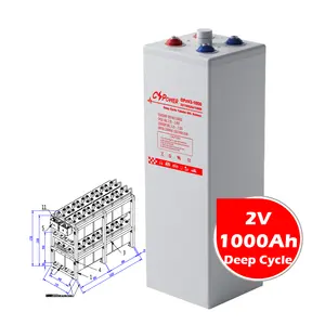 Cspower 2V 1000ah sao lưu năng lượng hình ống chu kỳ sâu Pin accumulator Quảng Đông nhà máy OPzV2-1000 10opzv1000 zyl
