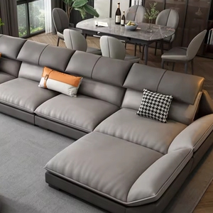 Ensemble de canapé sectionnel pliable et inclinable de luxe moderne en forme de L pour appartement, salon, villa, hôtel, utilisation comme lit - Product Image 3