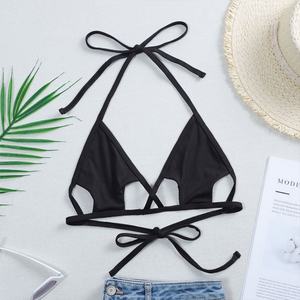 ชุดว่ายน้ำบิกินี่สีพื้นแบบผูกคอสุดเซ็กซี่สำหรับผู้หญิง ลดราคาสุดฮอตประจำปี 2024 - Product Image 1