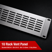 Panneau de ventilation en aluminium découpé au laser sur mesure 1U 2U, plaque frontale de ventilation pour rack, anodisé brossé, motif de trous personnalisé, OEM