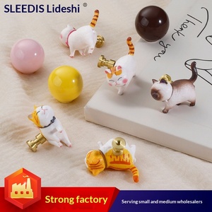 Factory-direct Brass Cartoon cat Nordic-style Cabinet <strong>Door</strong> Handles and Drawer <strong>Knobs</strong> for Kids Rooms Small Furniture - Product Image 5