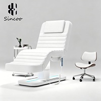 Nouveau lit de massage électrique à 3 moteurs, blanc, commandé au pied, avec chaise, couleur personnalisable, lit de soin du visage