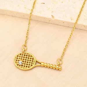 Alta calidad INS estilo minoritario delicado badmitten forma geométrica collares moda colgante tenis collar <span class=keywords><strong>de</strong></span> acero inoxidable - Product Image 1