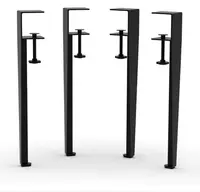16 inç F şekli siyah ayarlanabilir kelepçe Metal masa özel mobilya masa Clam bacaklar orta yüzyıl Modern Metal masa