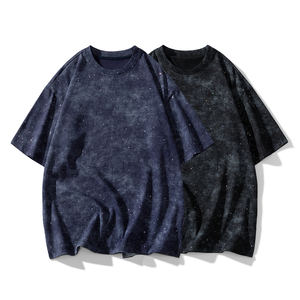 T-shirt à manches courtes personnalisé avec logo, motif ciel étoilé d'été, vêtements américains grande taille pour hommes, coupe ample, respirant. - Product Image 1