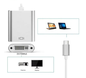 Adaptateur <span class=keywords><strong>USB</strong></span> 3.1 Type C vers <span class=keywords><strong>DVI</strong></span> couramment utilisé, câble convertisseur mâle vers femelle 4K 30Hz, gaine en PVC, compatible HDTV - Product Image 3