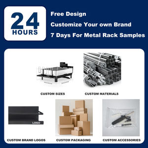 رف أطباق فولاذي للتخزين في المطبخ مع رف تجفيف بلاستيكي من طبقتين، منظم جديد لتخزين أدوات المطبخ لعام <span class=keywords><strong>2025</strong></span> - Product Image 3