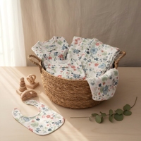 Ensemble de vêtements pour bébé en coton biologique certifié OEKO GOTS, ensemble de literie pour nouveau-né, ensemble essentiel avec 7 pièces