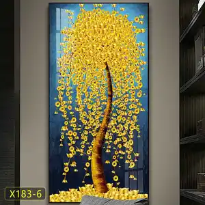 New porch decoration Fortune tree crystal porcelain painting 5d diamonds crystal porcelain decorative paintings