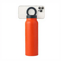 Bouteille d'eau sport portable en acier inoxydable 304 de qualité supérieure, isolée sous vide, avec support magnétique, 500 ml, chaud/froid, 6-12h, avec paille, cadeau