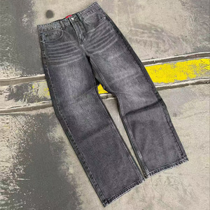 Produttore di Denim Vintage personalizzato Wash <span class=keywords><strong>Jeans</strong></span> oversize Streetwear dritto a gamba larga pantaloni in Denim di cotone <span class=keywords><strong>Jeans</strong></span> <span class=keywords><strong>Jeans</strong></span> per uomo - Product Image 2