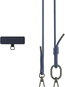Sangle de téléphone tressée bleue réglable, cordon anti-chute pour smartphone, à porter en bandoulière ou autour du cou - Product Image 1