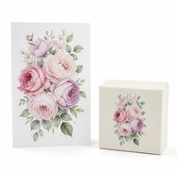 Autocollants décoratifs carrés personnalisés en rouleau, motif floral aquarelle, autocollants adhésifs pour boîtes cadeaux, sacs en papier et emballages