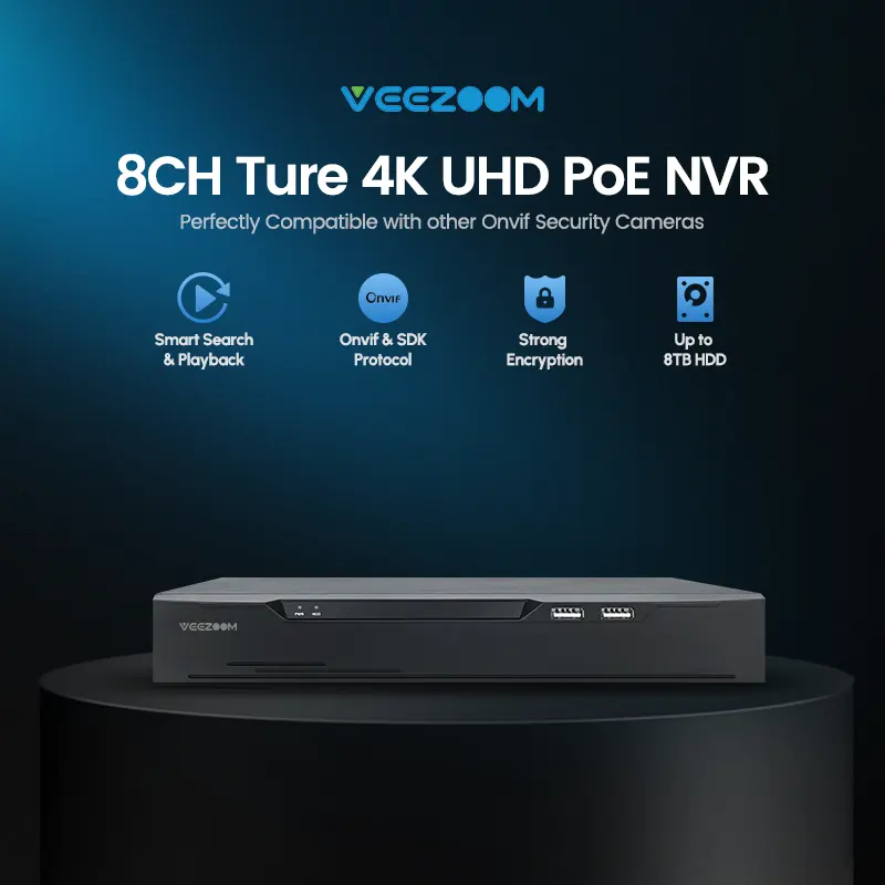 4K Ultra HD 8-Kanal-Überwachung IP PoE NVR h265 8-Port-Netzwerk-Videorecorder p2p-Fernzugriff 8MP 8CH CCTV tuya poe nvr