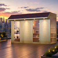 Sauna extérieur moderne en bois durable toutes saisons avec système de chauffage rapide à commande numérique – Cabine de bien-être haut de gamme pour jardin