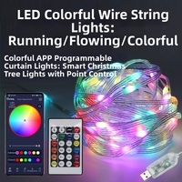 Guirlandes lumineuses LED multicolores pour fêtes, perles de couleurs assorties, fil transparent, lumières brillantes et festives pour arbre de Noël, décoration de fête et de maison