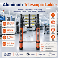 Échelle télescopique moderne en aluminium ODM certifiée CE, capacité 150 kg, portable et extensible pour entrepôts industriels et installations de construction