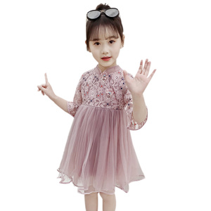 New Products Western Styles Sequin Short Girl Chinese Dresses Girl 2 Rings Abaya Summer From China Wholesale - Product Image 1