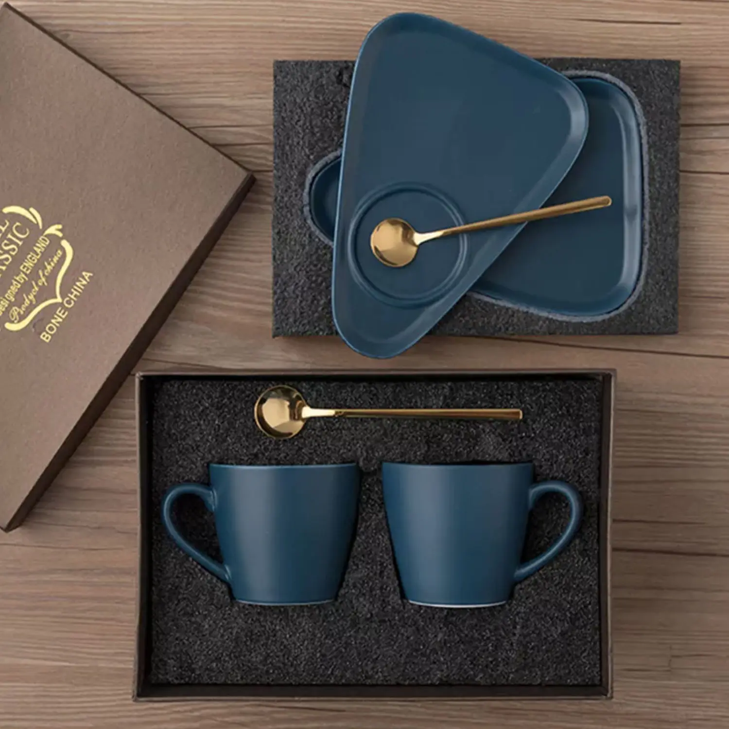 Cajas personalizadas con logotipo, embalaje para tazas de café, papel de regalo con inserto