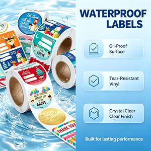 Waterproof PVC PET Roll Sealing <b>Sticker</b> Custom <b>Logo</b> Gift Box Seal <b>Sticker</b> Roll - Product Image 5
