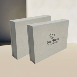 Emballage de boîte-cadeau en papier de couverture en lin de luxe Offres Spéciales sur mesure Boîte en papier de haute qualité avec couvercle magnétique - Product Image 2