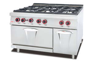 Cuisinière combinée de luxe Big Kitchen avec bouton en acier inoxydable, cuisinière à six brûleurs, cuisinière à gaz à 6 brûleurs avec armoire - Product Image 3