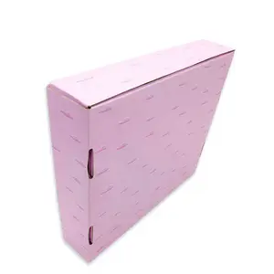 Custom Logo Printed Flat Pack Packaging Pink Color Customized Size Corrugated Mailer Paper Gift Box