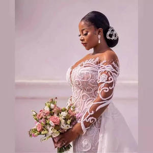 Chất Lượng Cao Tùy Chỉnh 2 Trong <span class=keywords><strong>1</strong></span> <span class=keywords><strong>Wedding</strong></span> Dress 2025 Cộng Với Kích Thước 2 Trong <span class=keywords><strong>1</strong></span> <span class=keywords><strong>Wedding</strong></span> Gown Đính Cườm Nàng Tiên Cá 2 Mảnh <span class=keywords><strong>Wedding</strong></span> Gowns - Product Image 3