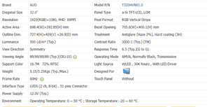 Module LCD TFT T320HVN01.0 32 pouces 1920×1080 500cd/m² LVDS Fonctionnement continu 24/7 pour affichage numérique de qualité industrielle - Product Image 5