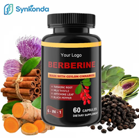 Capsules de berbérine à marque privée avec cannelle de Ceylan, curcuma, chardon-Marie – Mélange de 6 herbes en 1 – Complément alimentaire pour le soutien immunitaire quotidien